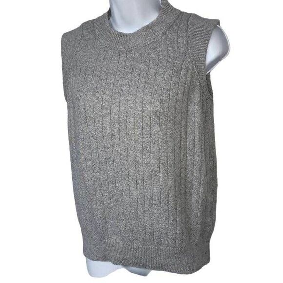 Who What Wear gray sweater vest academia small layering - Picture 1 of 8